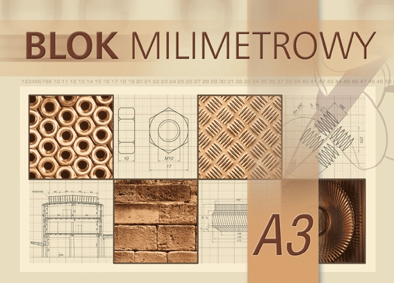 Blok milimetrowy A3 20k. Kreska
